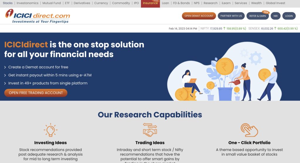 ICICI Direct Website